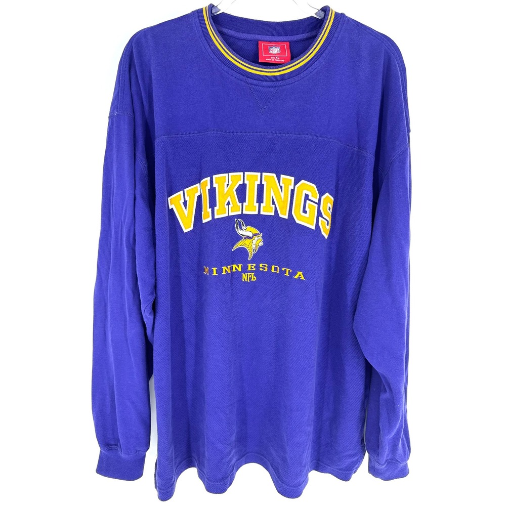 NFL Minnesota Vikings Purple Long Sleeve Shirt Unisex XL Graphic Tee Fan Gear